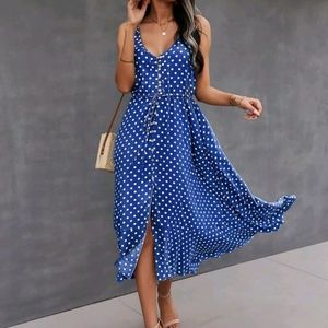 NWT Button up cami dress with drawstring waist Size L (8/10)